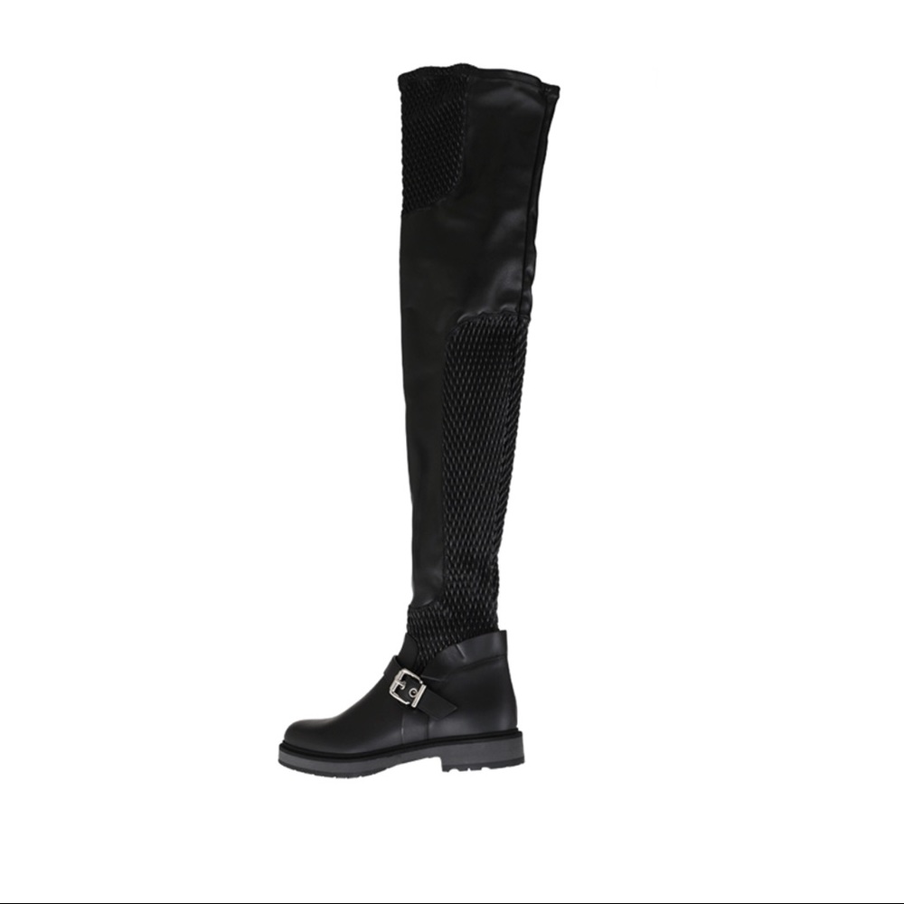 FENDI LEATHER OVER-THE-KNEE BOOTS - Picture 2 of 5
